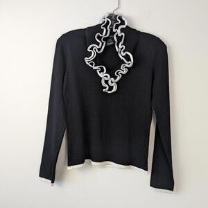 INC International Concepts Black Knit Top Size Small